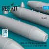 RESKIT RS72-0578 BLU-1A (750 lb) napalm bombs (4 pcs) (A-1, A-4, A-7, A-26K, B-57, F-100) (3D Printed) (1/72)